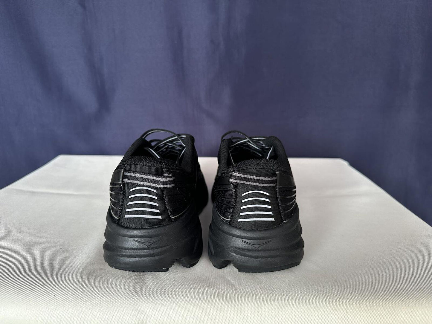 Size 8- Hoka Men Bondi 7 Black Black Running Shoes Sneakers