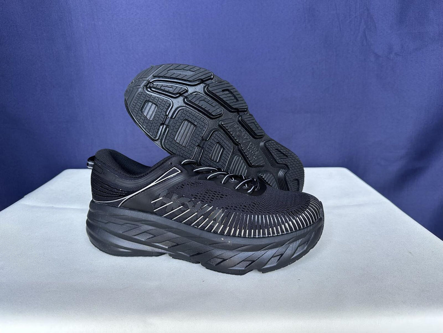 Size 9.5- Hoka Women Bondi 7 Black Black Running Shoes Sneakers