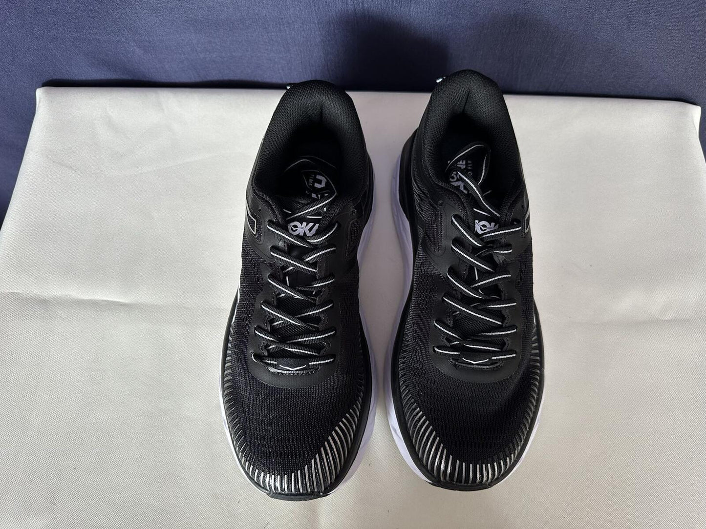 Size 9.5- Hoka Women Bondi 7 Black White Running Shoes Sneaker