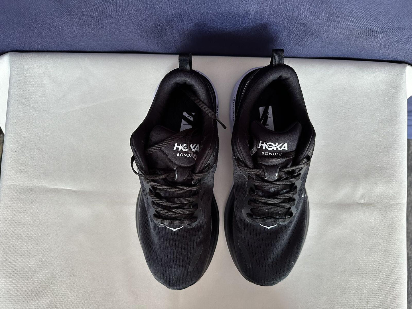 Size 10.5B - Hoka Women Bondi 8 Black/White Womens Sneakers Shoes